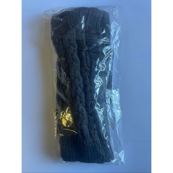 Women’s Cable Knit Fingerless Gloves Gray One Sizel - Picture 4 of 4